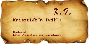 Krisztián Iván névjegykártya